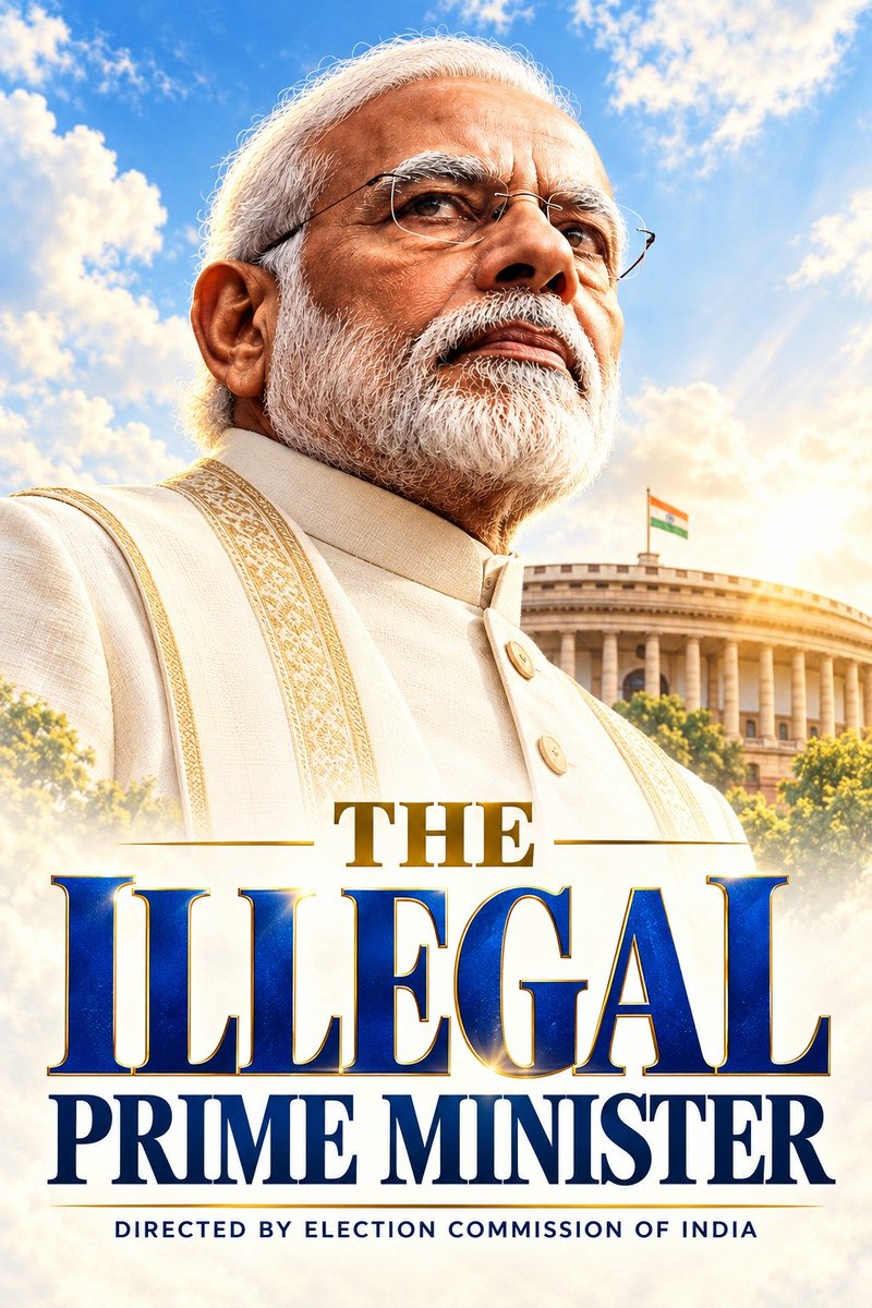 INCKerala's tweet photo. Every Prime Minister before Modi was democratically elected. Modi is the first illegally elected PM of India, thanks to the compromised Election Commission of India. https://t.co/Xd6xUl4q1h