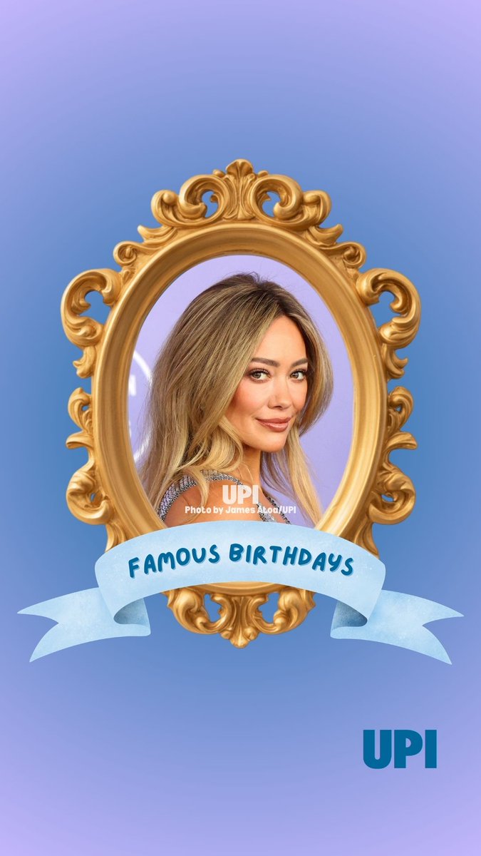 UPI's tweet photo. Sept. 28 birthdays include 'Lizzie McGuire' and 'Younger' actress Hilary Duff, who turns 39 🎂

📸 Photo by James Atoa/UPI

#FamousBirthdays #HilaryDuff #LizzieMcGuire https://t.co/GdTmf6KNJs