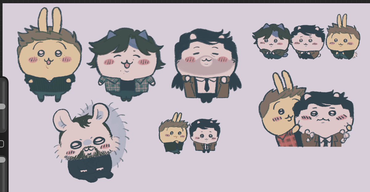 f0x_wulf's tweet photo. Been watching a lot of chiikawa lately #spn #art https://t.co/pUNxXjn8yw
