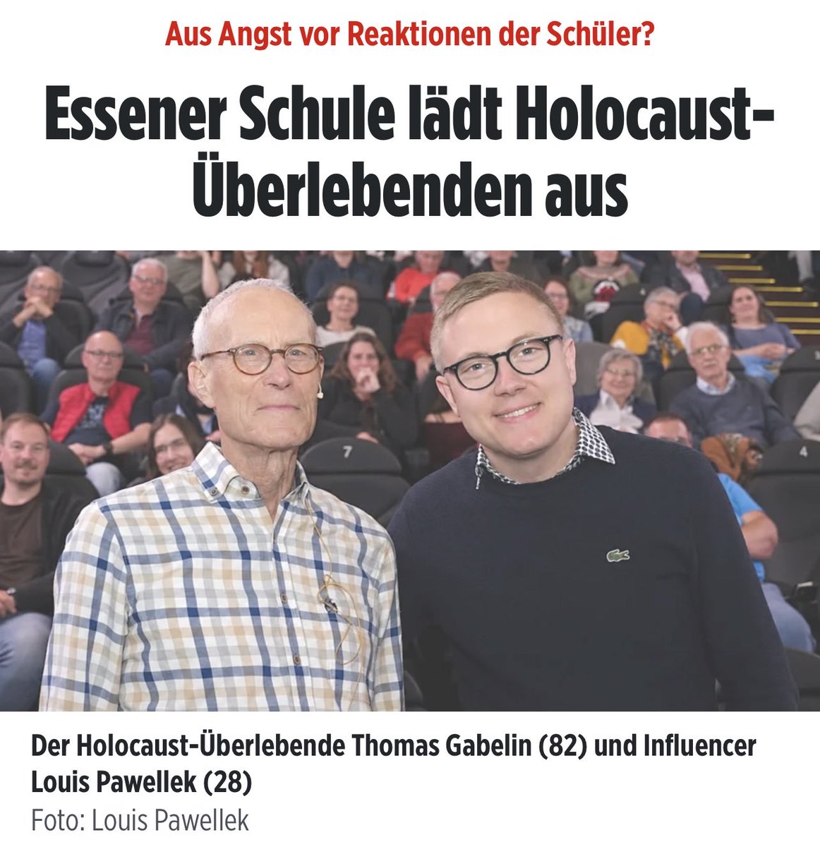 Grnfink2's tweet photo. Angeblich aus Angst vor Reaktionen der „multikulturellen“ Schülerschaft wurde nun ein Holocaust -Überlebender wieder von der Gesamtschule Bockmühle in Essen ausgeladen.

Quelle: https://t.co/Bjxu7Bu63U

Nie wieder ist jetzt. https://t.co/jeA1nnHyaR