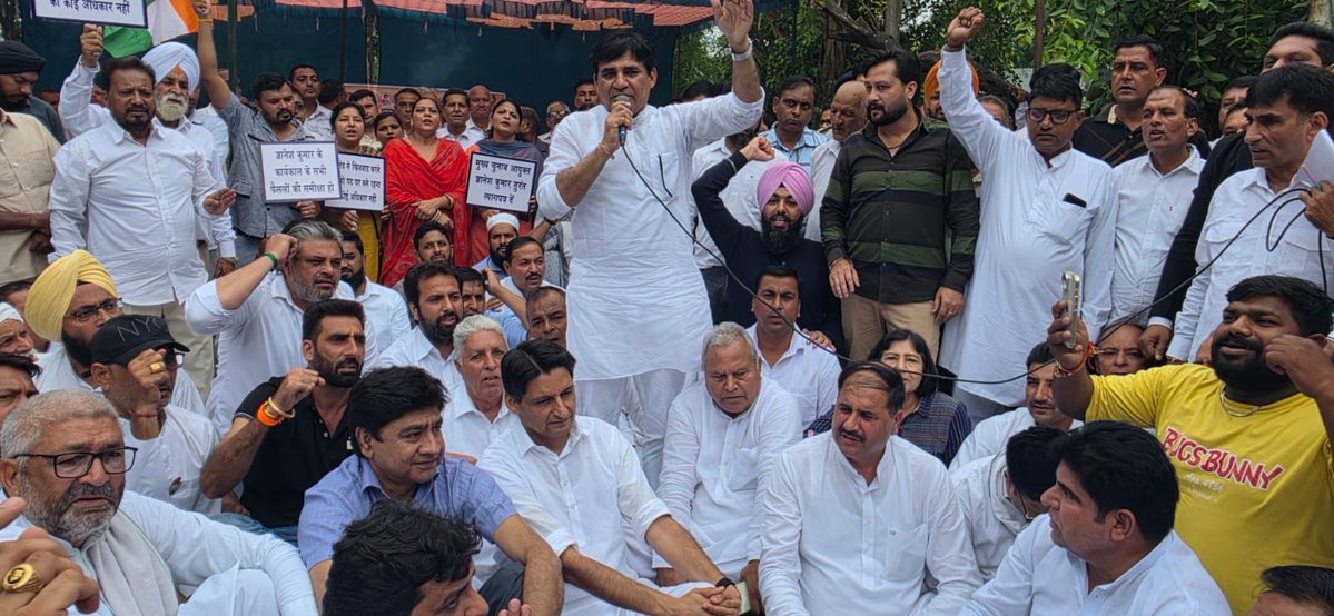 DevinderSingh__'s tweet photo. ✊ *लोकतंत्र की आवाज बुलंद! Voice of Democracy Roars!*

आज *AICC के निर्देशानुसार / , यमुनानगर अनाज मंडी गेट पर Chief Election Commissioner *ज्ञानेश कुमार* के इस्तीफे की मांग को लेकर जोरदार *विरोध प्रदर्शन* किया गया और उनका *पुतला फूंका* गया।

सैकड़ों Congress workers लोकतंत्र बचाने के लिए सड़कों पर डटे रहे - Hundreds stood strong to save democracy.

Election Commission, वोट चोरी बंद करो!
*लोकतंत्र बचाओ, संविधान बचाओ / Save Democracy, Save Constitution!*

- Devinder Singh, अध्यक्ष जिला कांग्रेस कमेटी शहरी यमुनानगर & Entire Congress Family

@RahulGandhi @priyankagandhi @kcvenugopalmp @SanjaySDutt @Kumari_Selja @raonarenderinc @indiannationalcongress