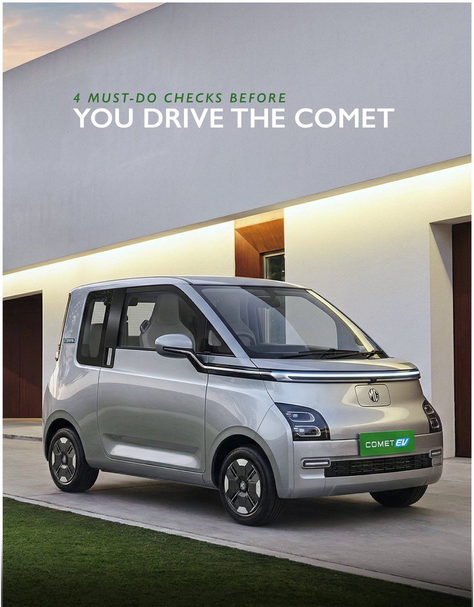 MGMotorIn's tweet photo. Everything, checked. 

The MG Comet EV way.

#MGCometEV #TheStreetSmartCar #MorrisGaragesIndia #MGMotorIndia https://t.co/Oc4JQIboOS