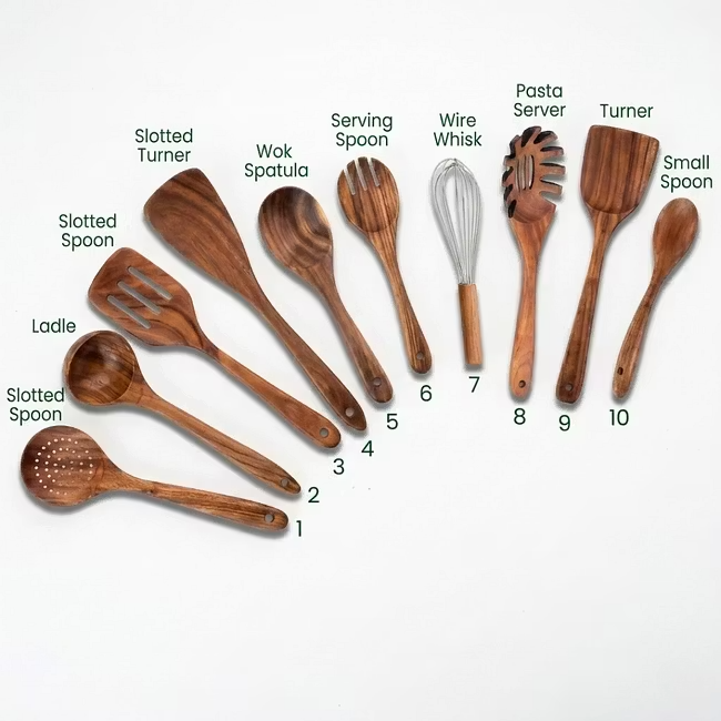 Parlenaq's tweet photo. Bring natural warmth and everyday function into your kitchen — this acacia wood utensil set gives you the tools for stirring, turning, serving, draining, and more: https://t.co/Ja2cRbqQoC https://t.co/YtqQhrhuNo