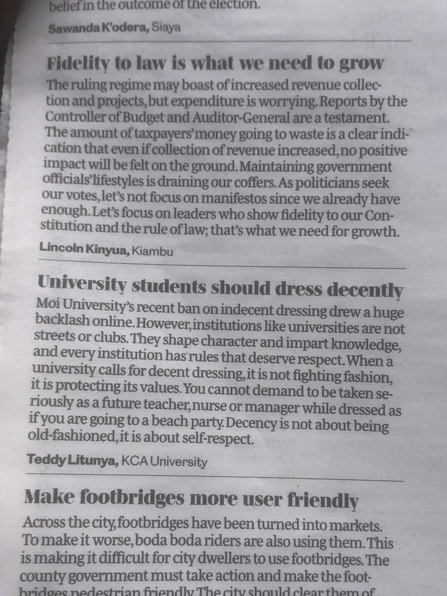 teddylitunya's tweet photo. Once Again I Teddy Litunya have been featured on Today’s Daily  Nation .

Remember Smart people ready newspapers

#Jaributuuu https://t.co/YuXQY8bqZg