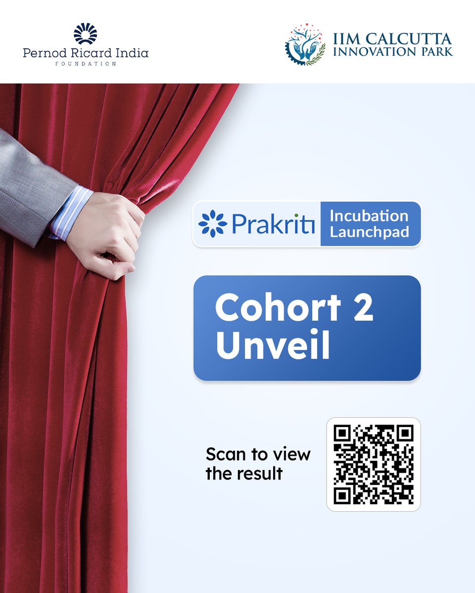 IIMCIP's tweet photo. RESULTS ARE OUT!

The final list of startups making it to the second cohort of PRIF Prakriti Incubation Launchpad is out! 

See the full list: https://t.co/jgKGWJhX3G

@PernodRicardIn https://t.co/lfKp9OQy0x