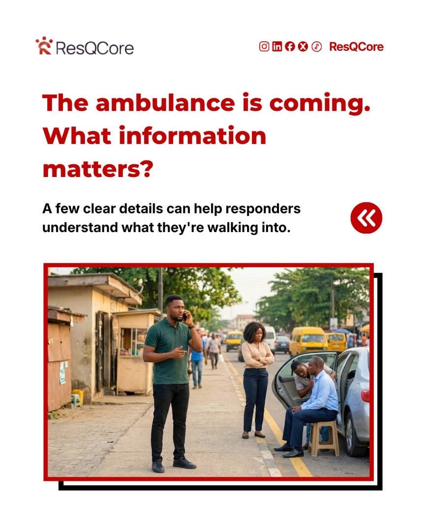 ResQCore's tweet photo. The ambulance is on its way but what information actually helps?

In the middle of an emergency, communication can feel overwhelming but a few clear details can significantly improve how responders prepare and respond. https://t.co/GZKXi6uxzO