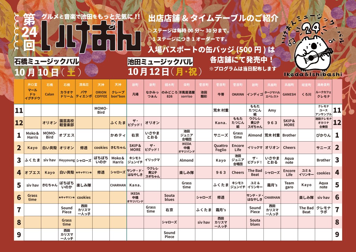 nishida1997's tweet photo. 次のライブはこれ！
いつもお世話になっているいけおん出演！
ぜひ各会場で会いませう！

■10/10(土)いけおん 石橋

19～ PASATIEMPO
21～ カラオケドリーム

■10/12(月)いけおん 池田

19～ タージマハルエベレスト
20～ 牛蒡

CD連続販売記録野郎2ndゲームも108.109公演連続販売記録達成行かせて！ https://t.co/TwxXsb1JtF
