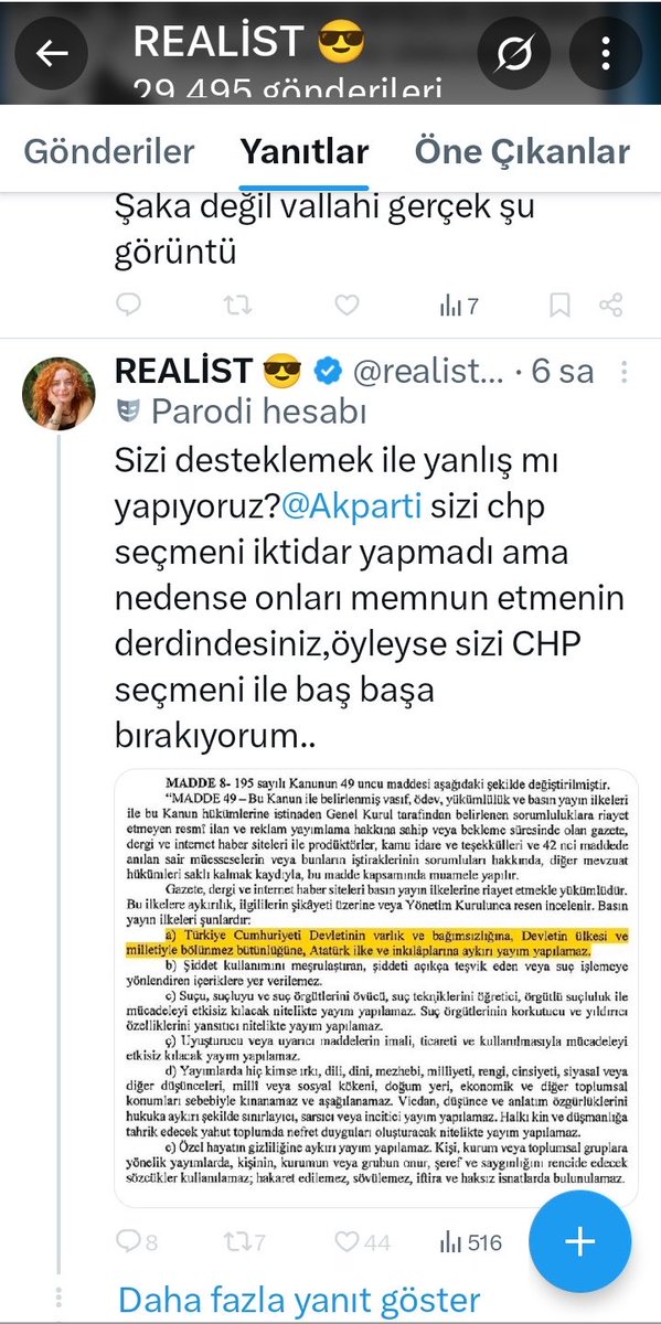 Neva_2026's tweet photo. Kendi profilinde milli ve manevi değerler satıp, klavye başında ağzını bozan "dava abideleri" ve etkileşim tüccarları...  
Bir yanda insanlara edep dersi verip diğer yanda seviyesiz küfürlerle klavye delikanlılığı yapacaksınız, sonra da adınız "mahalle ablası" ya da "davanın neferi" olacak, öyle mi? İşinize gelince iktidara rest çekip, sıkışınca magazinciliğe, DM ifşalarına sığınan çakma profiller... Sizin davanız da, ilkeleriniz de sadece etkileşim alana kadar!  
Milli ve manevi değerleri çirkin üslubunuza maske etmeyi bırakın. Bu millet sizin bu yapay, tutarsız ve edepsiz tiyatronuzu izlemekten bıktı; önce gidin ağzınızı temizleyin!