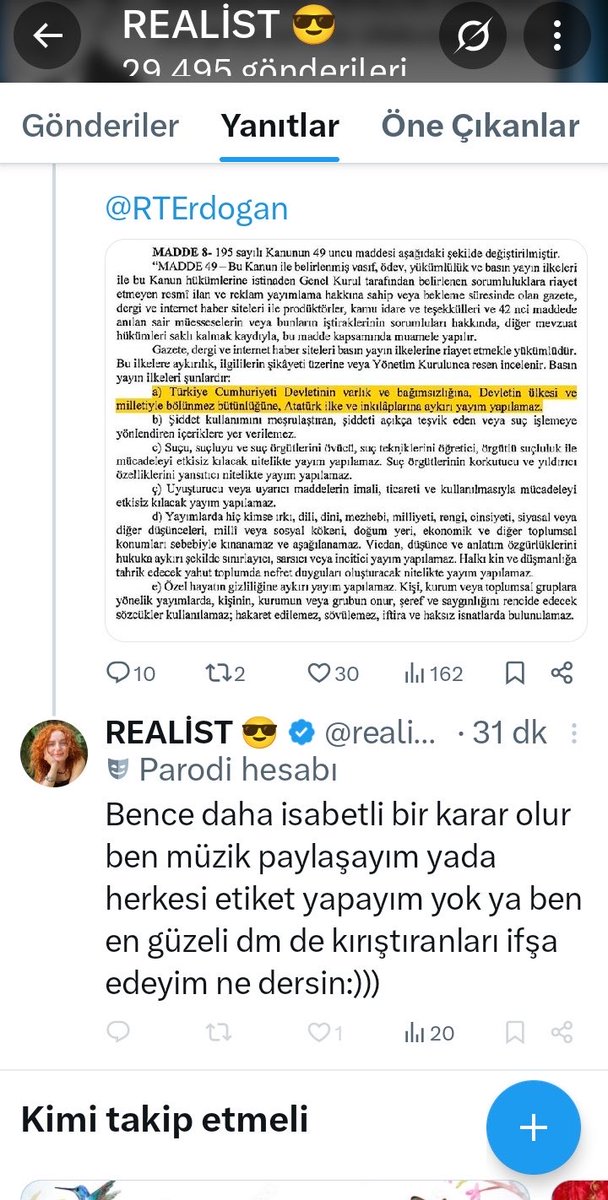 Neva_2026's tweet photo. Kendi profilinde milli ve manevi değerler satıp, klavye başında ağzını bozan "dava abideleri" ve etkileşim tüccarları...  
Bir yanda insanlara edep dersi verip diğer yanda seviyesiz küfürlerle klavye delikanlılığı yapacaksınız, sonra da adınız "mahalle ablası" ya da "davanın neferi" olacak, öyle mi? İşinize gelince iktidara rest çekip, sıkışınca magazinciliğe, DM ifşalarına sığınan çakma profiller... Sizin davanız da, ilkeleriniz de sadece etkileşim alana kadar!  
Milli ve manevi değerleri çirkin üslubunuza maske etmeyi bırakın. Bu millet sizin bu yapay, tutarsız ve edepsiz tiyatronuzu izlemekten bıktı; önce gidin ağzınızı temizleyin!