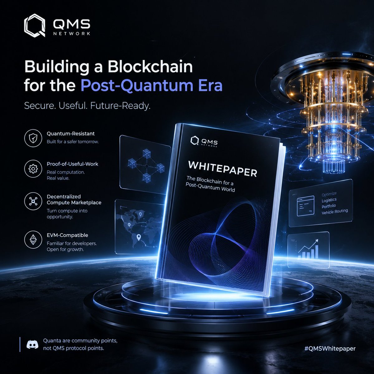 loan120694's tweet photo. I finally took a look at the QMS whitepaper. What caught my attention was the focus on building a blockchain ready for the post-quantum era, while simultaneously making computational activities truly useful for the network.
@QMSNetwork 
#QMSWhitepaper https://t.co/FADrYoaUGn