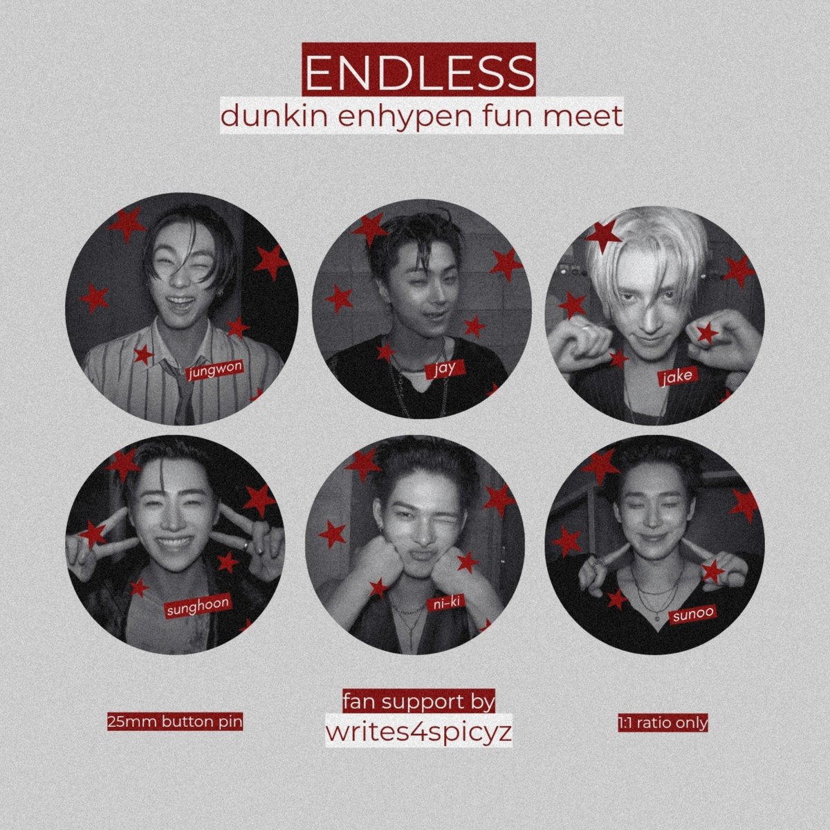 writes4spicyz's tweet photo. endless dunkin enhypen fun meet
fan support by @writes4spicyz

★ 25mm button pin
★ 1:1 only
★ october 3, 2026
★ loc tba

see you goiz there!!

#ENHYPEN #DunkinPH_ENDLESS #ENDLESSFunMeet https://t.co/vpUjvXAWD6
