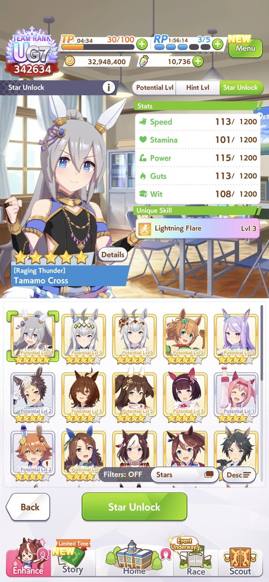 Grub564's tweet photo. Finally, my first 5 star uma💙 hint level almost maxed out too just a few more books🫩 https://t.co/WZlAmxZMUl