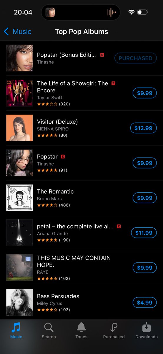 Breezy2778's tweet photo. @tinashedata @Tinashe And #1 + #4 at the same time on Pop Albums Chart!!! https://t.co/UYwKrfUdob
