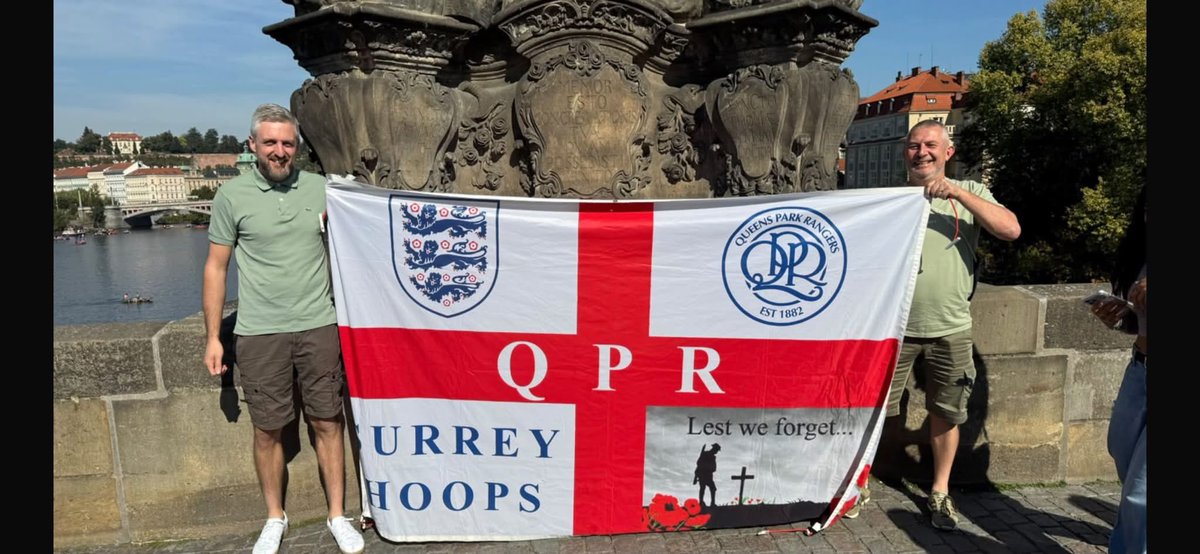 LoftFlags's tweet photo. QPR in Prague for tomorrow’s game https://t.co/iMPeunonS5