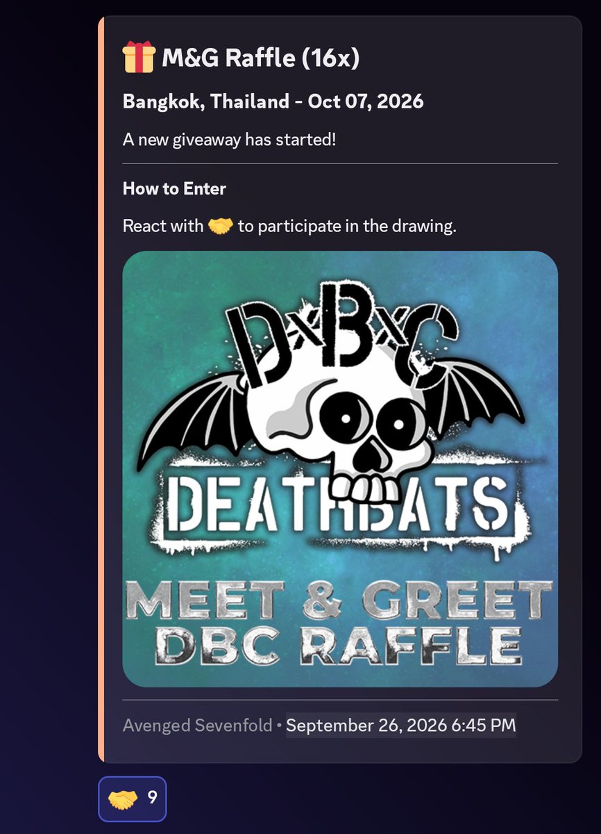 fallenparx's tweet photo. i am MEETING avenged sevenfold 🥹🥹🥹

see ya my lovelies @shadows_eth @SynysterGates @Vengenz1 @brookswackerman 💜 https://t.co/i1ruoQPeb8