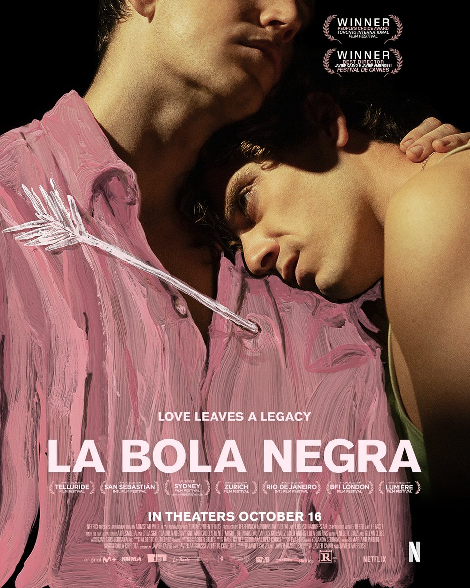netflix's tweet photo. Love leaves a legacy. LA BOLA NEGRA is in theaters October 16. Get tickets now: https://t.co/UW3s2kjGp1 https://t.co/my5VVAfrEL