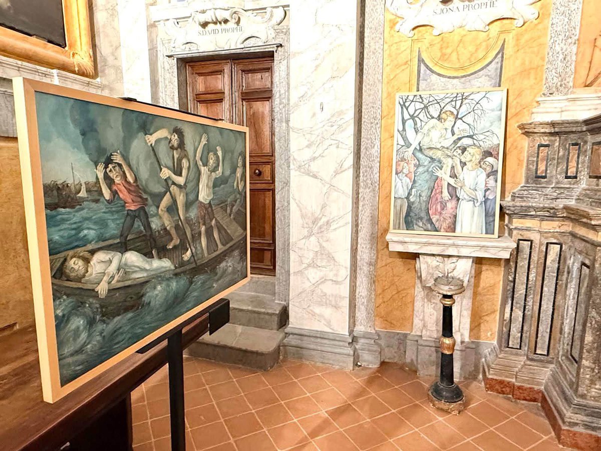 GPuntelli's tweet photo. Sabato alle 12 alla Chiesa di Santa Maria dei Laici a Gubbio presentazione e visita guidata della mostra Speranza di Mario Dall’Acqua. La personale del maestro, a mia cura, già presente nella Sala del Cenacolo della Camera dei deputati,  rimarrà visitabile fino al 28 ottobre. https://t.co/J3J0jWjGNx