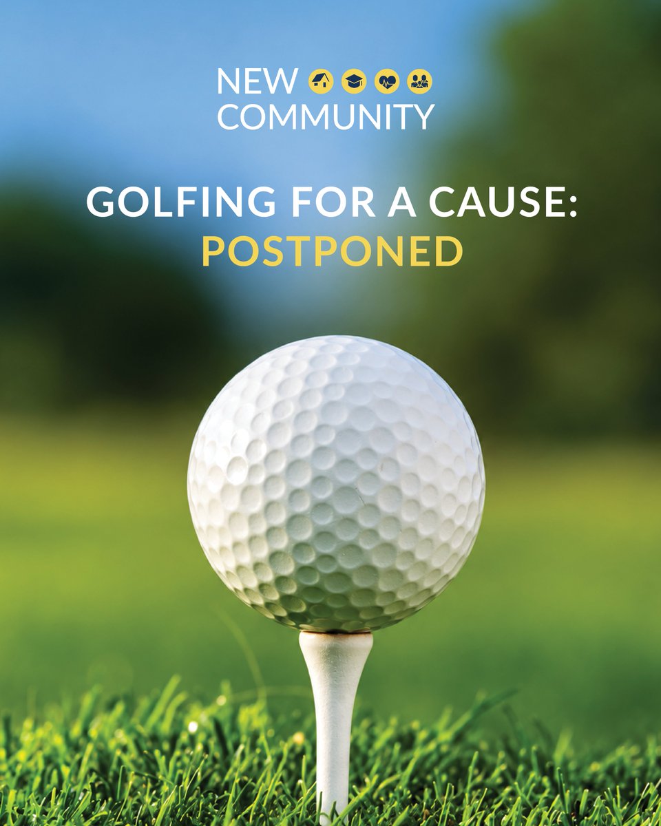 NewCommunityCor's tweet photo. Today’s golf outing has been postponed to Oct. 13. This was a difficult decision, but the safety of our guests and staff comes first.

Thank you for your patience and continued support. We look forward to seeing you on the course in October! https://t.co/TZbofBQCKA
