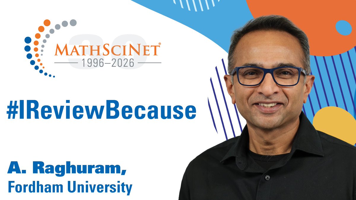 amermathsoc's tweet photo. #IReviewBecause... I started reviewing for greater math exposure. Later I, I reviewed for the joy of it, and it was an easy way to keep up with math literature. I am a big fan of MathSciNet.
#MathSciNetMonday #MathSciNet30 #MathSciNet https://t.co/xFYRfqivRv