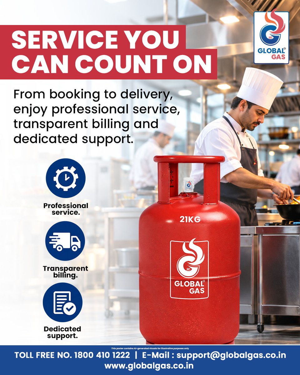JMSglobalgas's tweet photo. Reliable LPG. Reliable Business.
Consistent supply, timely delivery &amp; professional support - all with JMS Global Gas.

Book your Commercial LPG Cylinder

📞 Contact: 18004101222
🌐 Website: https://t.co/34CC0d2vmI
📧 Email: support@globalgas.co.in

#JMSGlobalGas #CommercialLPG https://t.co/49Hmoz455g