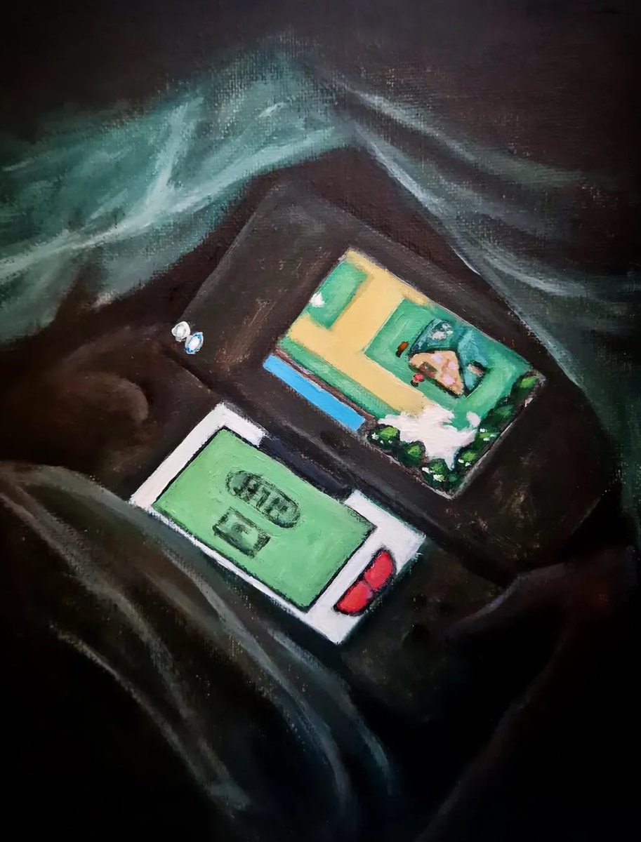 sinnoh_CEO's tweet photo. School Night (Acrylic paint on canvas) https://t.co/YBra4tXvo6
