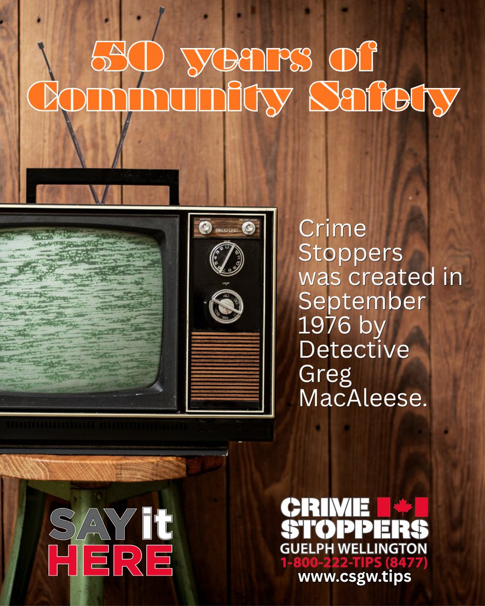 CSGWtips's tweet photo. As September winds down, we celebrate the creation of #CrimeStoppers in September 1976.

Continuing #CommunitySafety in #Guelph #Wellington. https://t.co/ccUCob0bzK