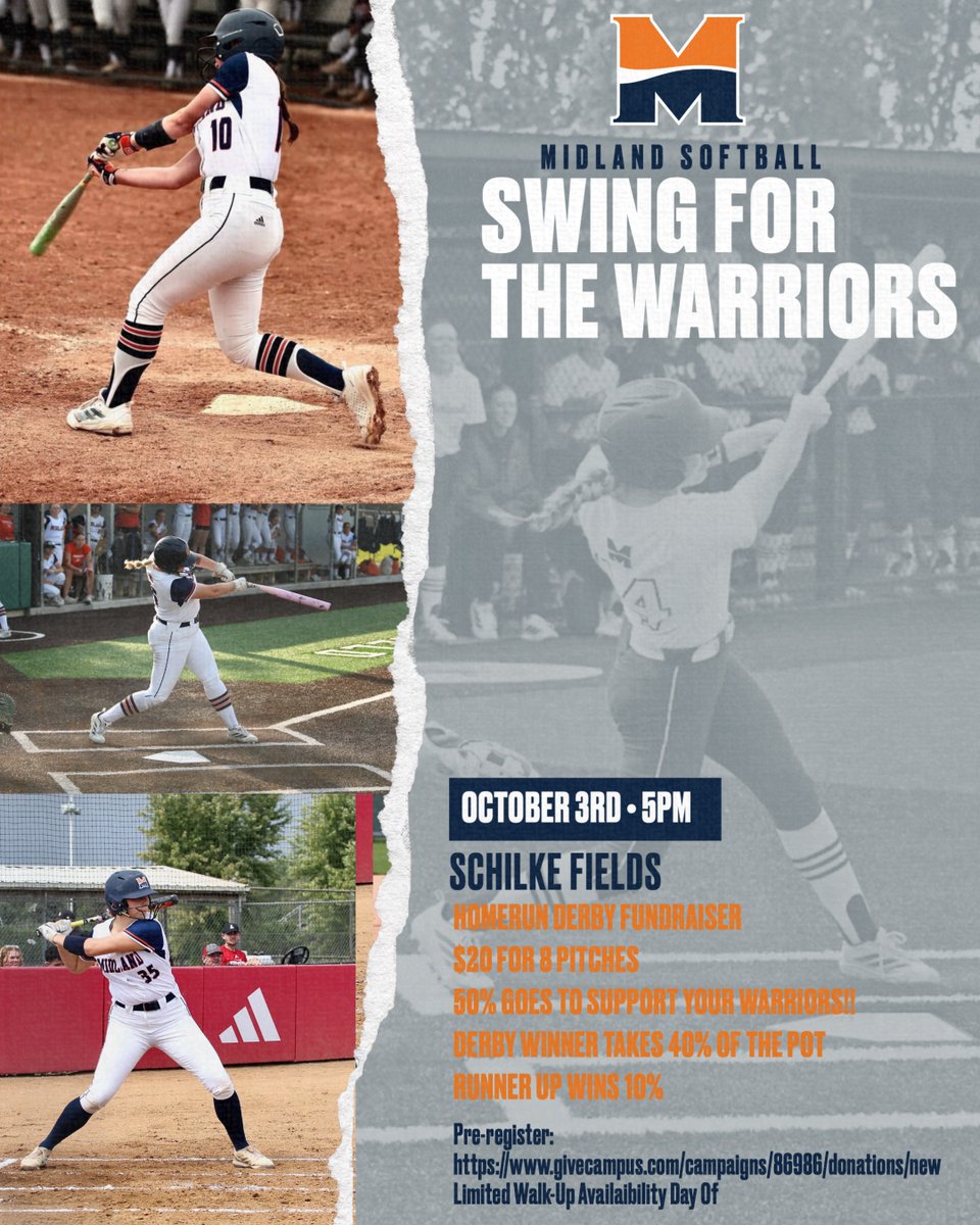 MidlandUSB's tweet photo. Following the Alumni game - take some swings of your own and support the Warriors! 

https://t.co/3hqcomxVjz https://t.co/XF5gLLM072