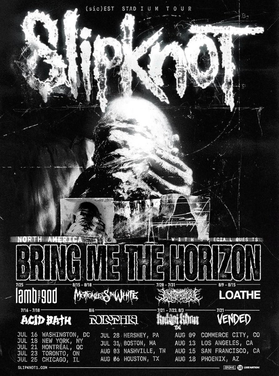 artpoperaa's tweet photo. SLIPKNOT EN ESTADOS UNIDOS TOCAN CON BRING ME THE HORIZON Y ACA VIENEN CON EL VIOLADOR DE MARILYN MANSON PERO POR QUE NO SE VAN A RE CONTRA MIL CAGAR https://t.co/KvyzVeQplV