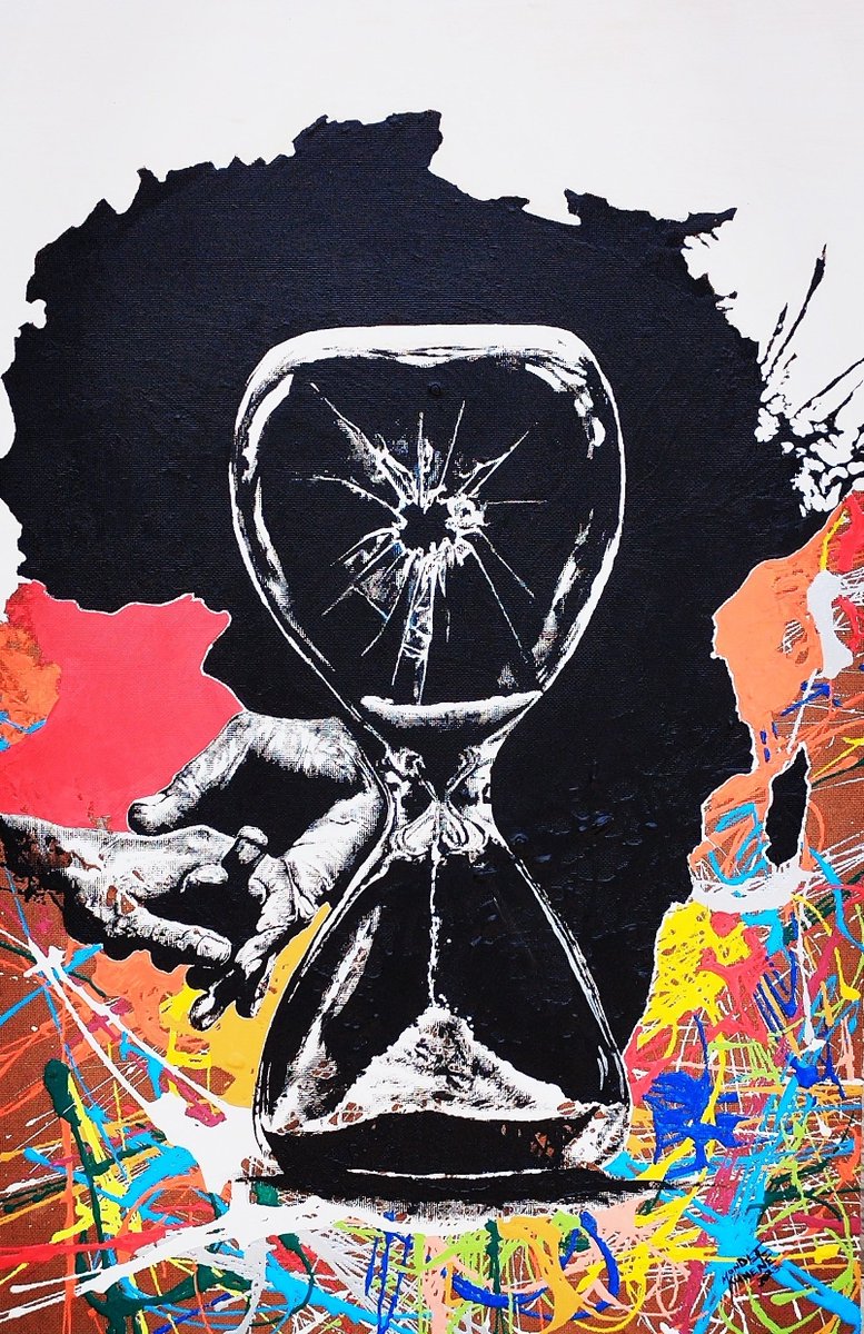 mondliart1's tweet photo. That is why I always say, whether the revolution will be televised or not,let it be known that I painted it first!✌🏽

Titles: " #NithiUbaniOcaptured ";" Bambelela"( sold ); " The Greeks were wrong Atlas is a Woman ";" I am because We Are " (sold)
Artist: #MondliTheArtivistKunene https://t.co/t08FC1kmtd