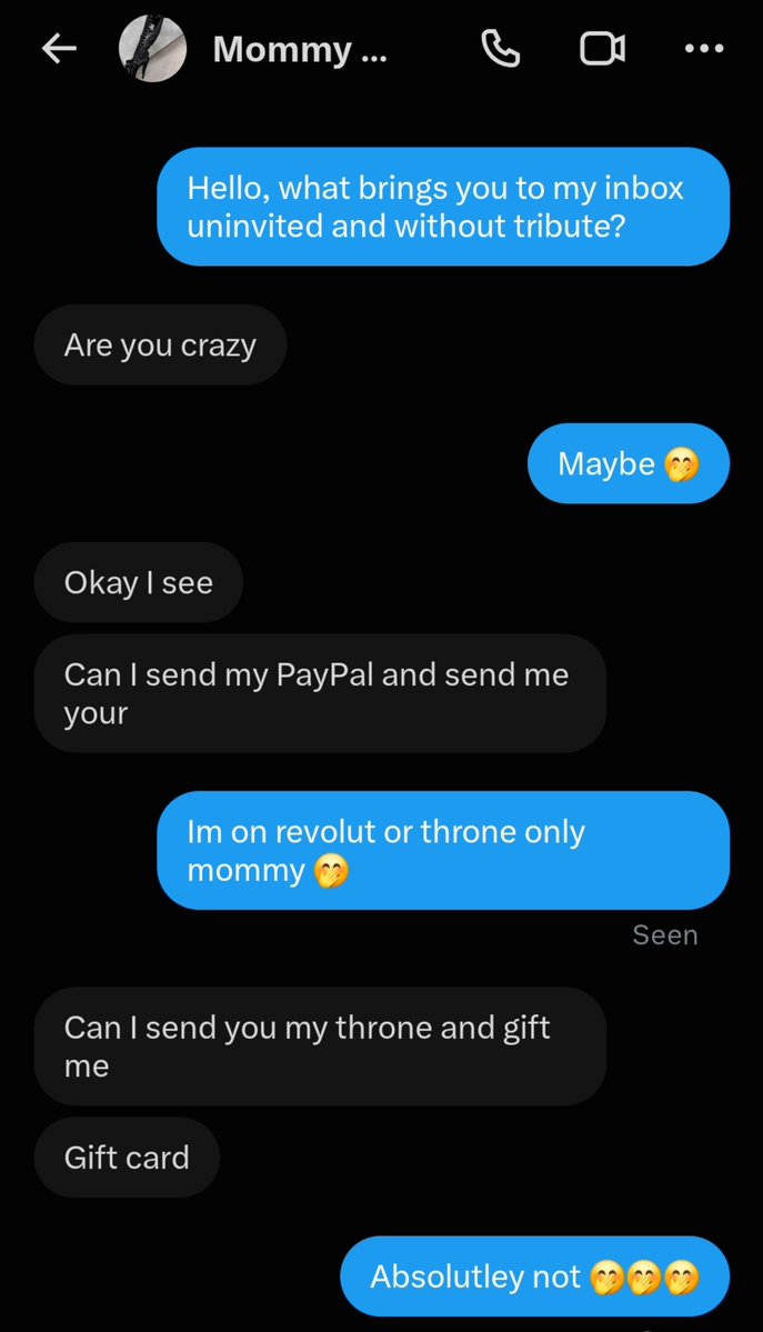 purpleraven444's tweet photo. You arent my mommy you have no power over me 🤭🤭

I am not a switch! i stay in my lane and i dont do needy energy......

See yourself out 😈 https://t.co/7nfixibdES