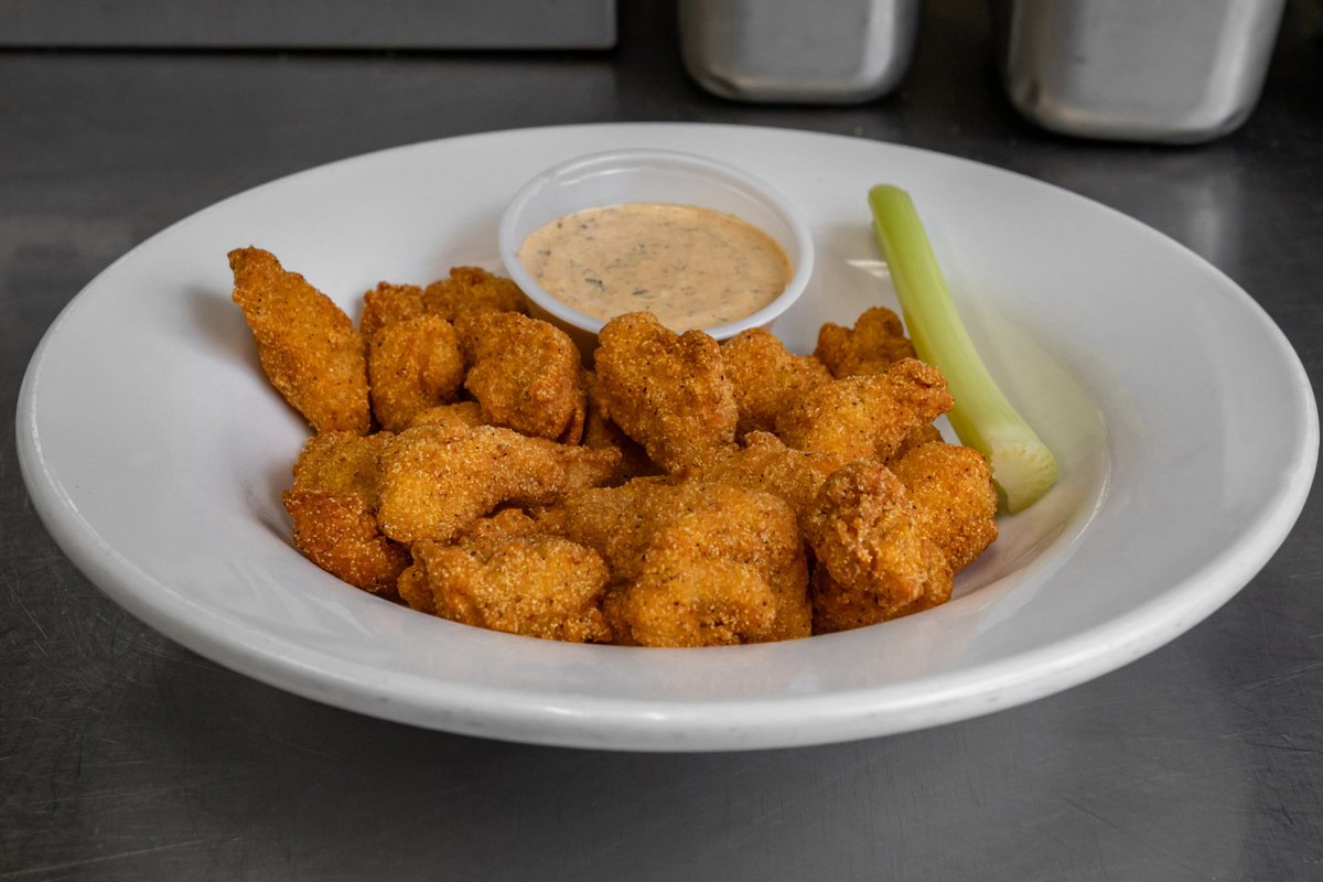 Taytros's tweet photo. Craving bold Cajun flavor? Gator Bites TG delivers crispy fried alligator tail with a kick of remoulade sauce for the perfect bite. A fun, flavorful pick that keeps things deliciously adventurous 🐊🔥 #TaytrosBarAndBistro #GatorBitesTG #CajunCreole #Foodie https://t.co/psG0WbBlrH