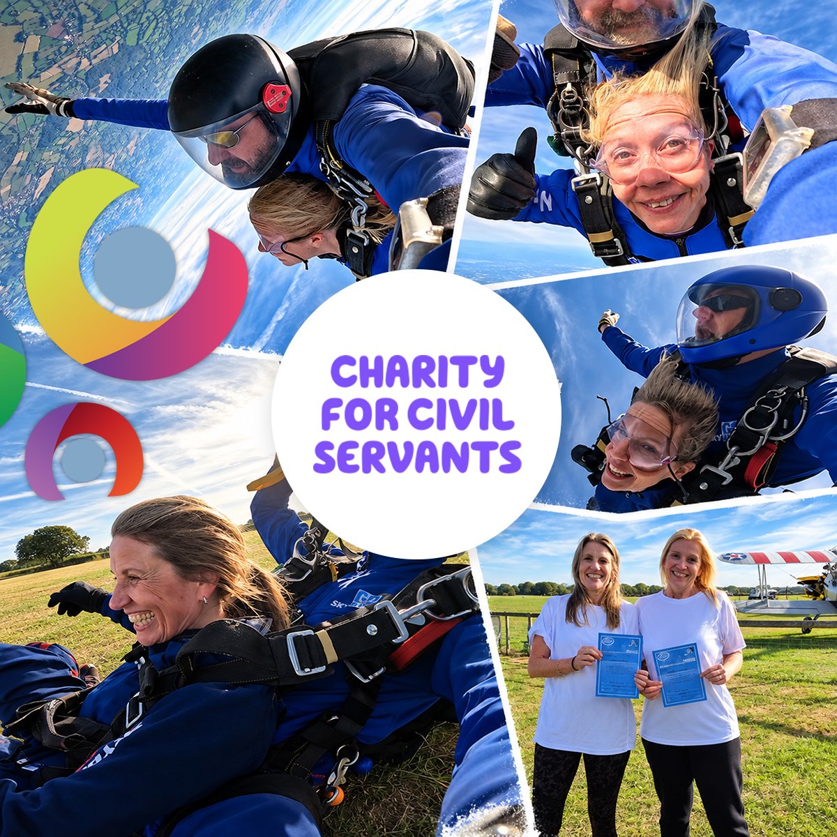 cfcs_uk's tweet photo. A massive thanks and congratulations to Ann and Mandy of @CSIS_Insurance who spent their weekend taking a leap for civil servants, raising nearly £1500 and counting. 

#Skydiving #CivilService #CharitySkydive https://t.co/yNr1UTgR8s