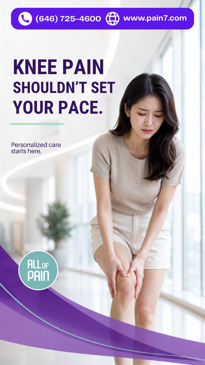 AllofPainnyc's tweet photo. Ignoring knee pain today could make tomorrow's activities even harder.
Relief is possible, and with the right care, you can get back to living life on your terms.
#painmanagementdoctor #sportsmedicine #reliefispossible #physiotherapy #kneepain https://t.co/x7M4bFYbIx