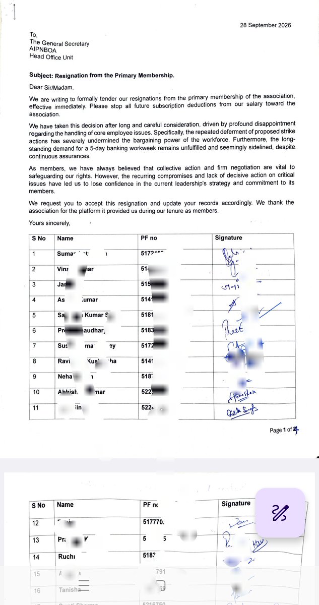 PkSuperDuper's tweet photo. Mass resignation from union for betraying regarding #5DaysBanking https://t.co/JsrsddkfU7
