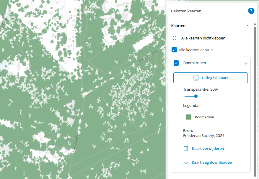 AtlasLO's tweet photo. 🌳 Hoe groen is Nederland als je van boven kijkt? Dat zie je op onze nieuwe kaart Boomkronen. Een boomkroon? Dat zijn alle takken met bladeren of naalden boven aan de stam. Samen bedekken ze 14% van Nederland. 

Benieuwd naar jouw buurt? Bekijk de kaart 👇https://t.co/7jzBEedYbv https://t.co/8uoXKzgmAe
