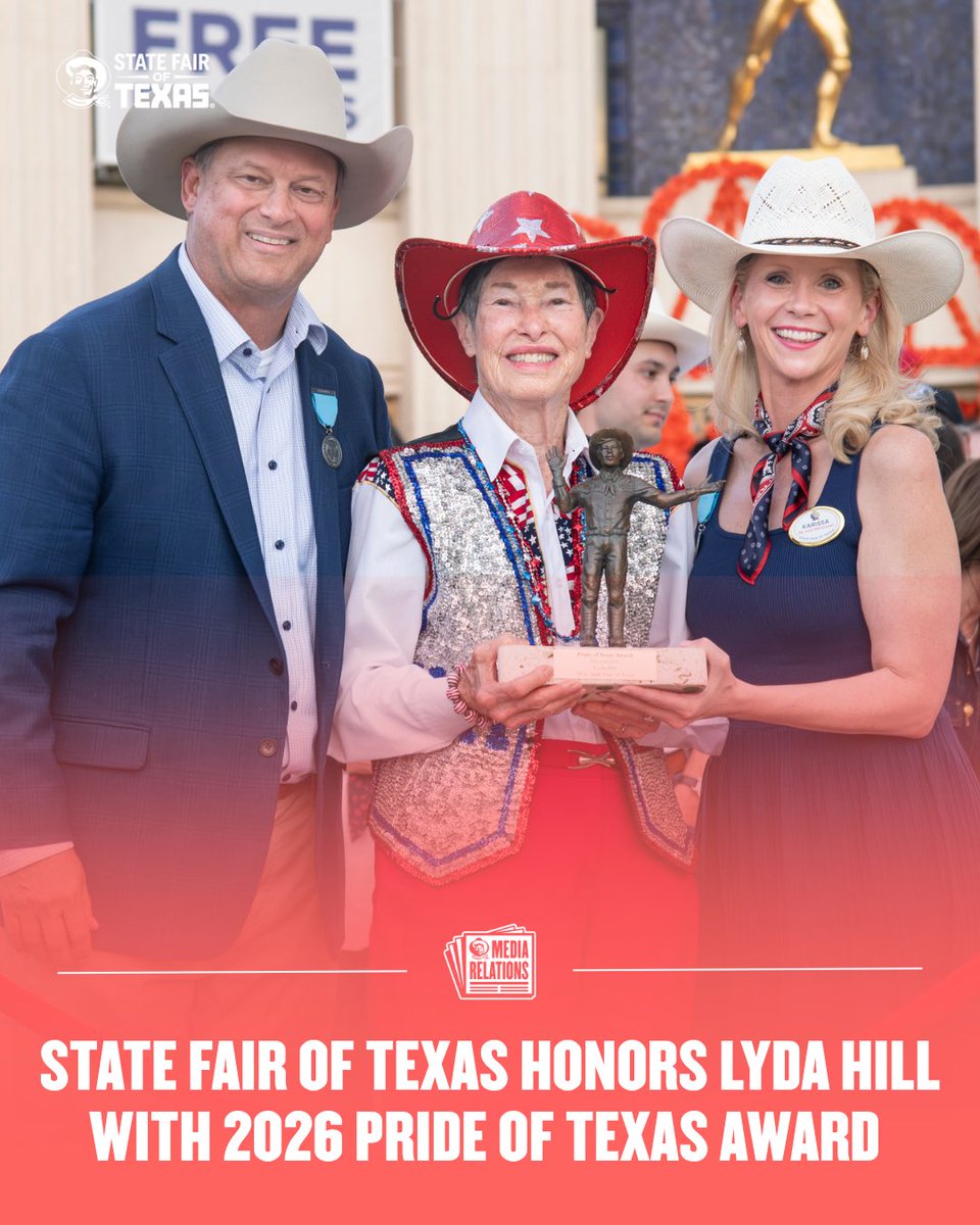 BigTexNews's tweet photo. ICYMI: State Fair of Texas Honors Lyda Hill with 2026 Pride of Texas Award

Read more: https://t.co/yF8FA9ngP1. https://t.co/9TZ9KWrzUq