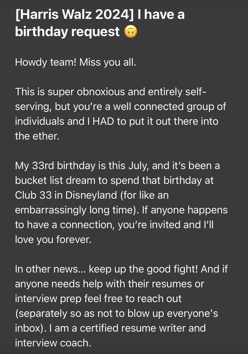 OrganizerMemes's tweet photo. The Harris Walz 2024 alumni listserv has thousands of people on it. One of those people keeps sending in the most ridiculous asks in what is otherwise a group meant for sharing job opportunities. https://t.co/LvIhHKlNqP