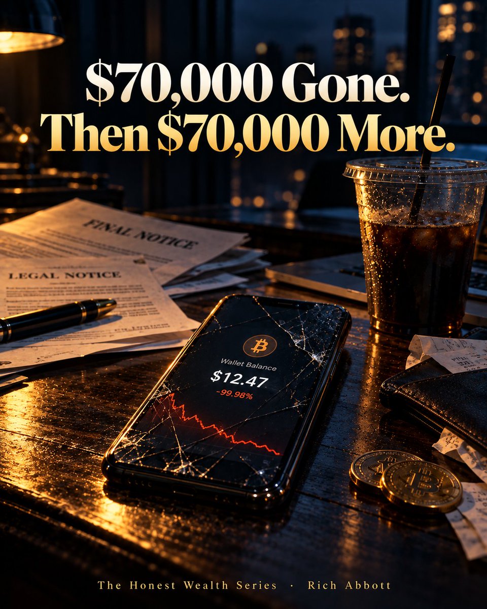 RichAbbottMedia's tweet photo. I lost $70,000 in crypto to a man I trusted.

Then I spent another $70,000 trying to get it back.

Four years later I still don't know if he stole it.

The Honest Fool tells the story, and the psychology of sunk cost, straight.
https://t.co/WeNyB6BAuw #ad https://t.co/i2luDukUBf