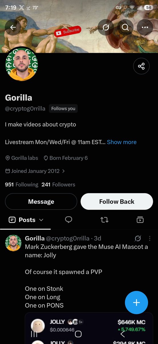 Bakerman422's tweet photo. @CryptoGorilla Can everyone report this dweeb? Please and thank you. https://t.co/ghYsnRlSxc