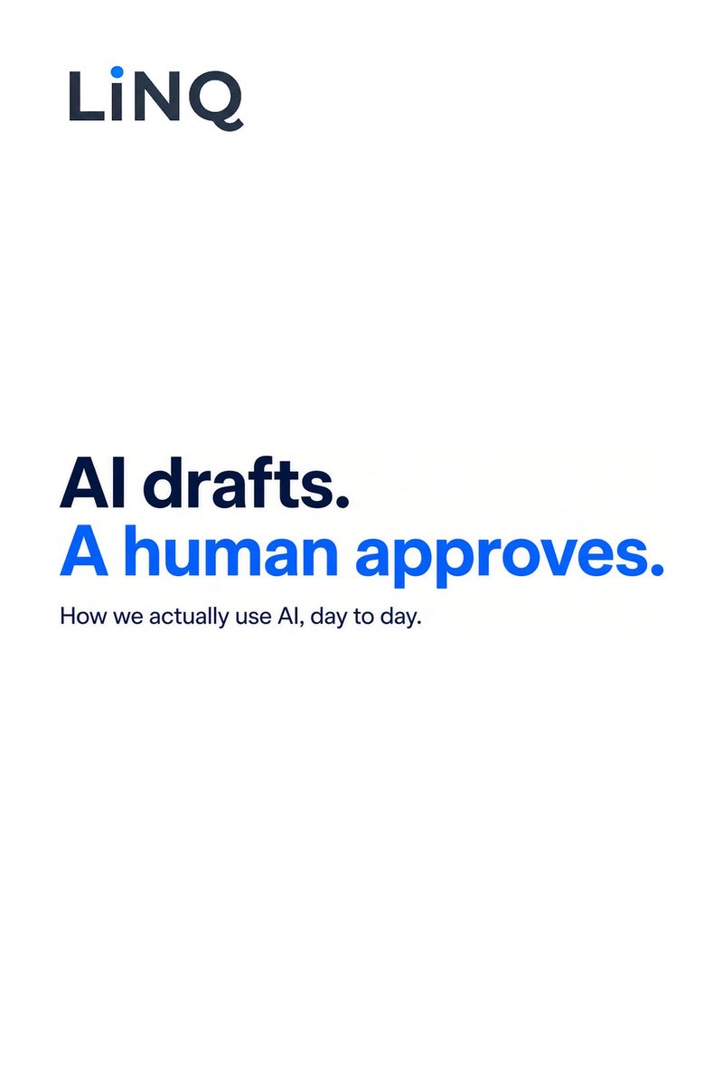 AIFinanceExec's tweet photo. Every post with my name on it starts as an AI draft. None goes out without me.

Our rules: one assistant per job, rules written down, a human approves anything that leaves, check before publishing, unverified means unpublished.

That is also exit prep. https://t.co/Fh98AcPnwC