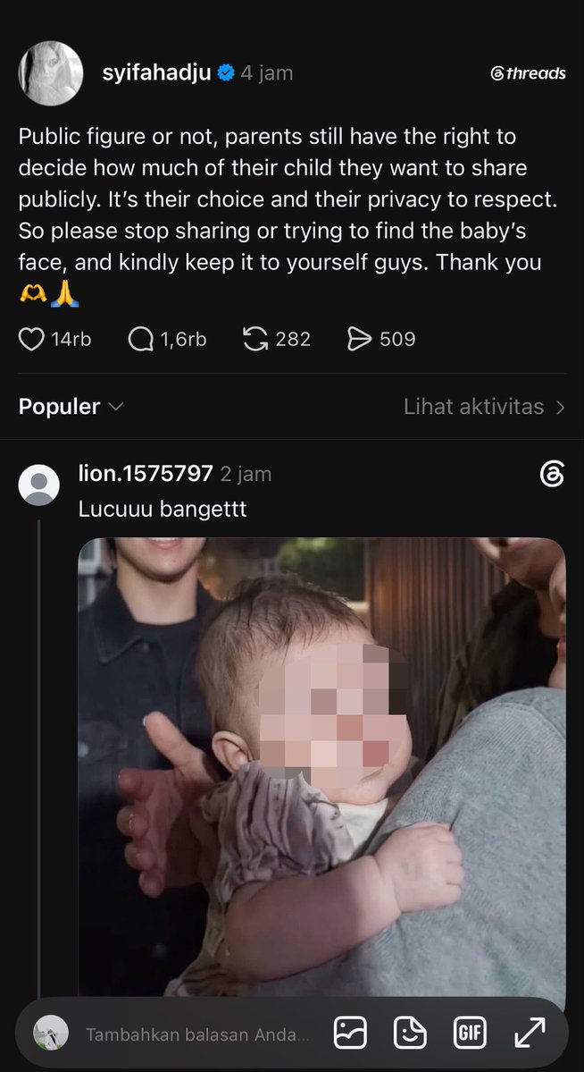 Salsaadaapanya's tweet photo. Coba belajar dari anaknya Syahrini yg gak diajak ngonten sama sekali. Jangankan wajahnya, namanya aja netizen gak ada yg tau. Saking dijaga privasinya bener2, sampe haters SYR ragu dia punya anak beneran. https://t.co/Dtuyt2giF5
