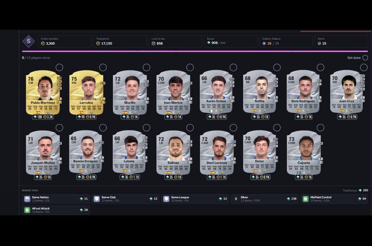 KillerFutCoins's tweet photo. 🏮 84 FUT GALLERY TOKENS FOR JUST ~4K! 💰🔥

Looking for the BEST-VALUE FUT Gallery teams? 📸👀

Buy the teams, complete the requirements, then resell them to recover most of your coins while stacking up those valuable tokens! 🪙📈

🇪🇸 Málaga
🎟️ 28 Tokens
💸 ~1K Tax Loss

🏴 Birmingham
🎟️ 28 Tokens
💸 ~2K Tax Loss

🇮🇹 Frosinone
🎟️ 28 Tokens
💸 ~1K Tax Loss

📌 Current estimate: Starting from 0 Tokens, a full 750 Tokens will require a budget of around 500K coins minimum. 💰⚡

Save this thread for later! 🔖👀

#FC27 #EAFC27 #EAFC #FUT