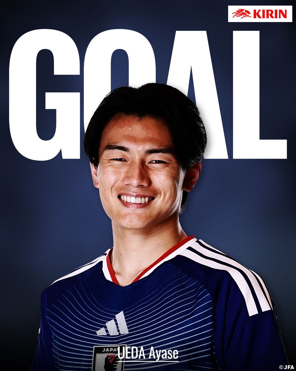 jfa_samuraiblue's tweet photo. 🔹𝗚𝗢𝗔𝗟🔹️

後半45+6分
18 上田綺世

🏆キリンチャレンジカップ2026
🇯🇵#SAMURAIBLUE 2-1 ベネズエラ代表🇻🇪

地上波日テレ系＆TVerで只今放送中❗ ※一部地域除く
▶ https://t.co/TmSxuu8Umd
📱DAZNライブ配信

#キリン #WeAreOneTeam
#サッカー日本代表 https://t.co/kryE5sTgLU
