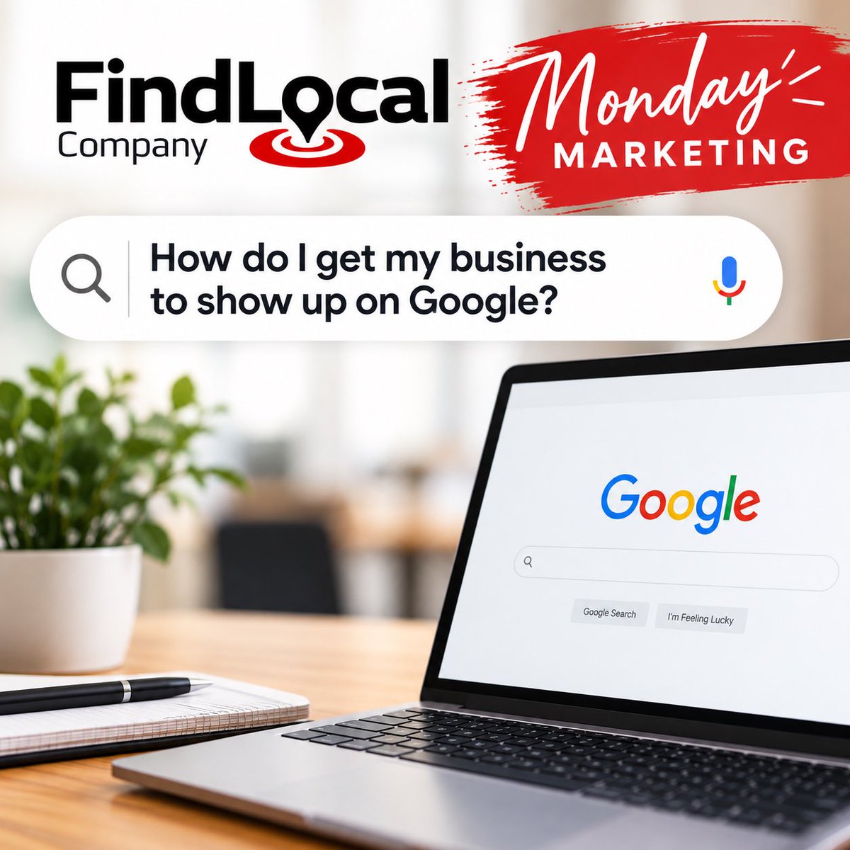 FindLocalCo's tweet photo. If you’ve Googled your own business and wondered, “Why am I not showing up?” you’re not alone.

Showing up in local search involves more than simply having a website.

Want more local customers to find your business? Start with your Google presence.

We can help you get found. https://t.co/wYfwah4X7J