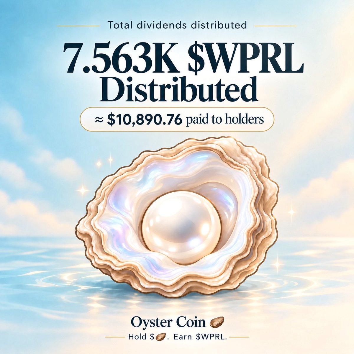 OysterCoin_PRL's tweet photo. 7600 WPRL≈ $10,890.76 distributed to holders.

Just hold $🦪 and earn ethereum:0x07696dcab55e62cfef953666b29fe1970518cb00.

CA: 0x24c2c6f74f7d34664d85b98bdde5b6048420476c https://t.co/4QXJDjhgUM