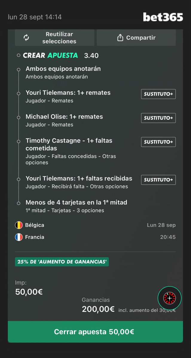 MrTips365_'s tweet photo. Cuota 4 
Cuota 51

Día del 5º✅ consecutivo con 🇧🇪 vs 🇫🇷, son “buenecillas” https://t.co/jlmmVFFMc9