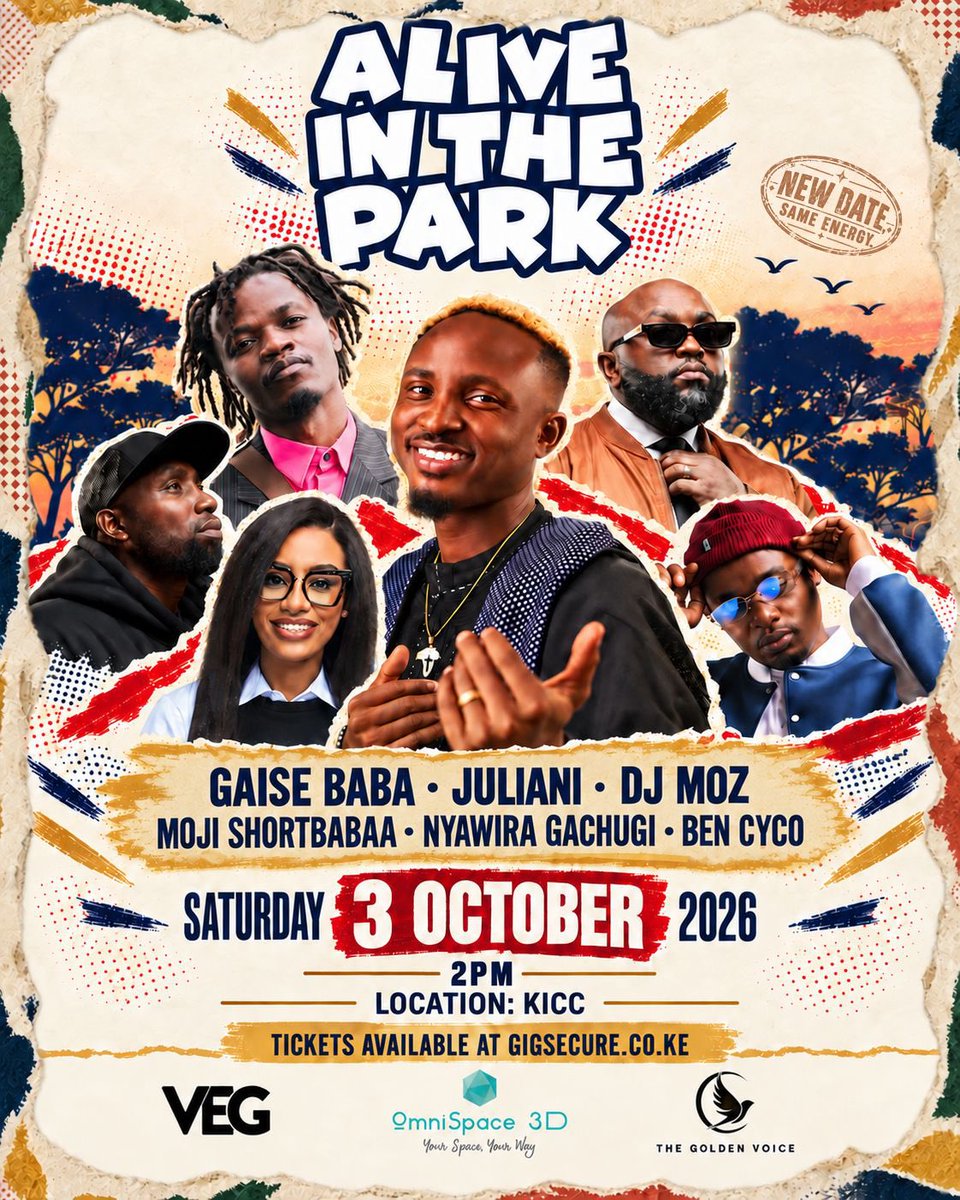 AliveInThePark's tweet photo. The Wernono Family are ready to jam at #AliveInThePark with @gaisebaba & your fave Kenyan gospel acts! 🔥🇰🇪
🗓️Saturday, 3rd October
📍KICC
🕑Gates open at 2PM
🎟️ Tickets on Gig Secure here 👉🏾 https://t.co/CuCynjKoUK
#NoTurningBack https://t.co/nCp4gUG8SL