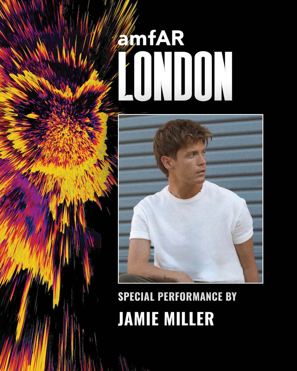 amfAR's tweet photo. Opening the evening with a special performance by @jamiemillmusic ✨
 
The singer-songwriter joins us at the #amfARLondon Gala on October 16 for a night of glamour and purpose.
 
Special thanks to Audi and The Chancery Rosewood. Get tickets at https://t.co/6IGMFaTATb https://t.co/xdYbCX2sA1