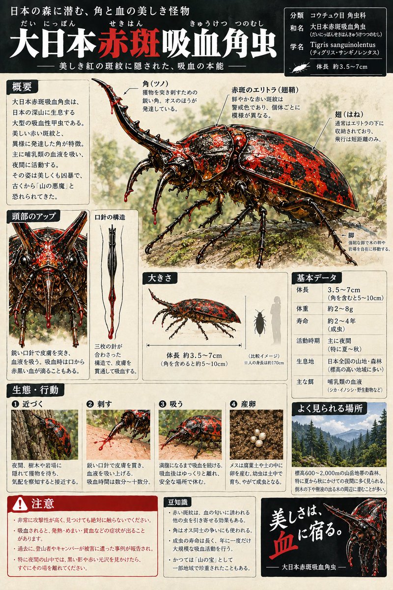 koyusukun's tweet photo. 仕事終わってだらだらAIで架空の図鑑作って遊んでたらもうこんな時間 https://t.co/78d7mXF1Lf