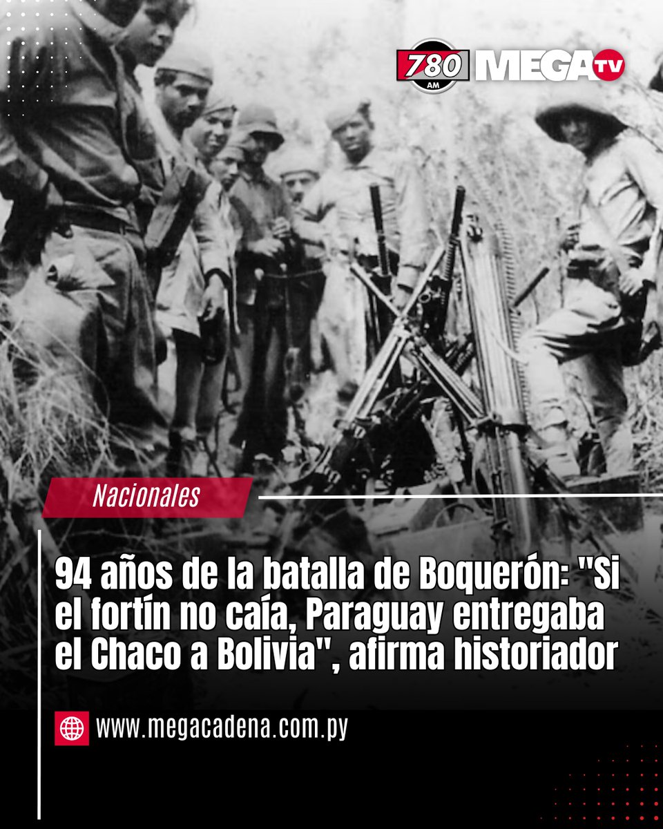 780AM's tweet photo. 94 AÑOS DE LA BATALLA DE BOQUERÓN: "SI EL FORTÍN NO CAÍA, PARAGUAY ENTREGABA EL CHACO A BOLIVIA", AFIRMA HISTORIADOR

📍A 94 años de la batalla de Boquerón, el historiador Fabián Chamorro sostuvo que la recuperación del fortín entre el 9 y el 29 de septiembre de 1932 fue decisiva para Paraguay. La artillería destrozó un flanco de la defensa boliviana y Estigarribia, que comandó en persona, prefirió seguir el bombardeo antes de lanzar la infantería para evitar más bajas. El 28 el fuego se prolongó hasta el anochecer; a las 4 de la madrugada del 29, el comandante Manuel Marzana pidió parlamento. Unos 4.000 bolivianos combatían en el perímetro; llegaron refuerzos de otros fortines, pero igual cayeron.

📍Chamorro explicó que se usó el esquema conocido como “corralito”: envolver al enemigo por los costados en lugar del choque frontal, cercar y cortar el suministro de agua. Estigarribia se jugó su carrera en esa operación; si no se lograba Boquerón, Paraguay habría entregado el Chaco a Bolivia. Esa victoria marcó el giro inicial de la Guerra del Chaco.

#780AM @Megatv_py 

👉Leé todo en: https://t.co/yZ87jc4QVR